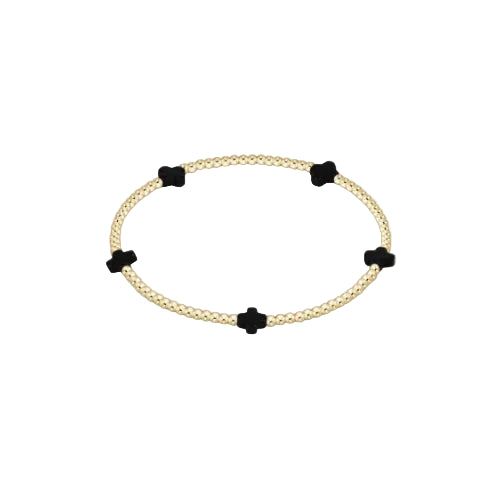 Enewton - Signature Cross Gold Small 2mm Bracelet - Onyx - Findlay Rowe Designs