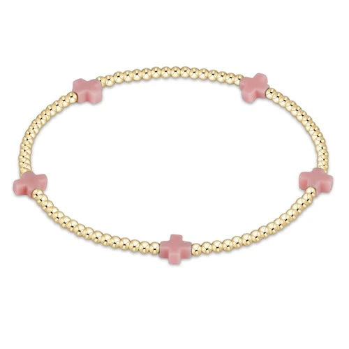 Enewton - Signature Cross Gold Small 2mm Bracelet - Pink - Findlay Rowe Designs