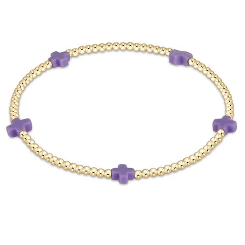 Enewton - Signature Cross Gold Small 2mm Bracelet - Purple - Findlay Rowe Designs