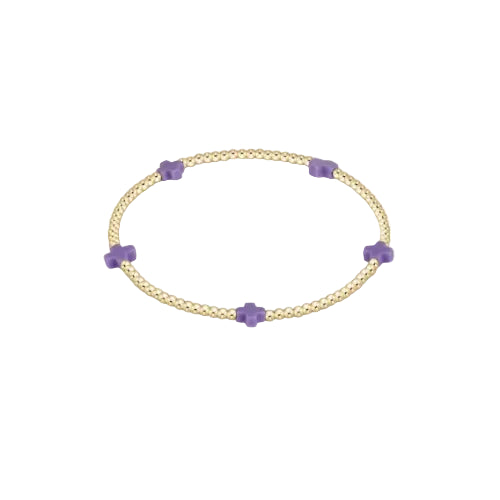 Enewton - Signature Cross Gold Small 2mm Bracelet - Purple - Findlay Rowe Designs