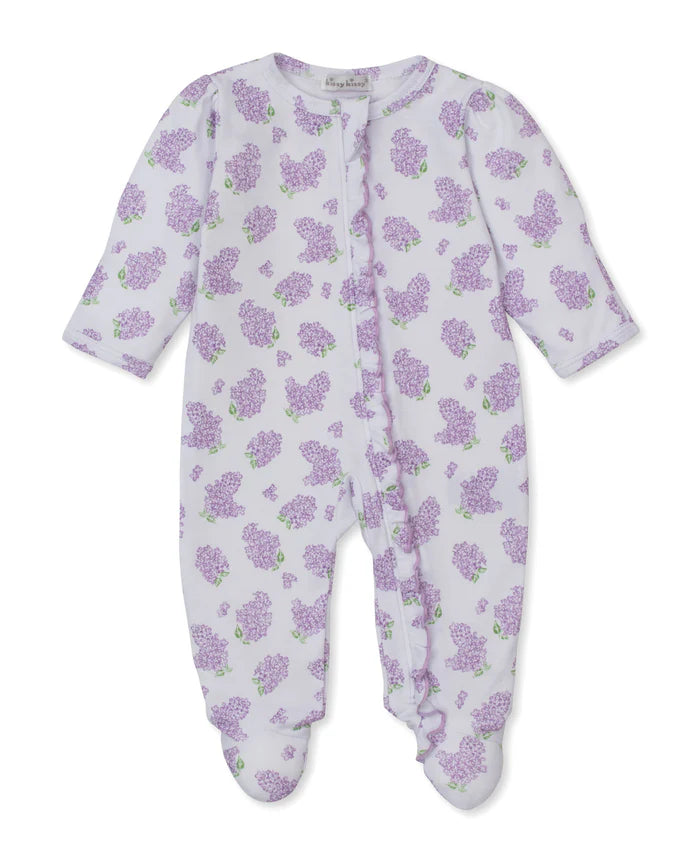 Kissy Kissy - Footie Zip - Lilac Love - Lilac - Findlay Rowe Designs