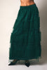 Skirt - Ruffled Tiered Organza - Hunter Green