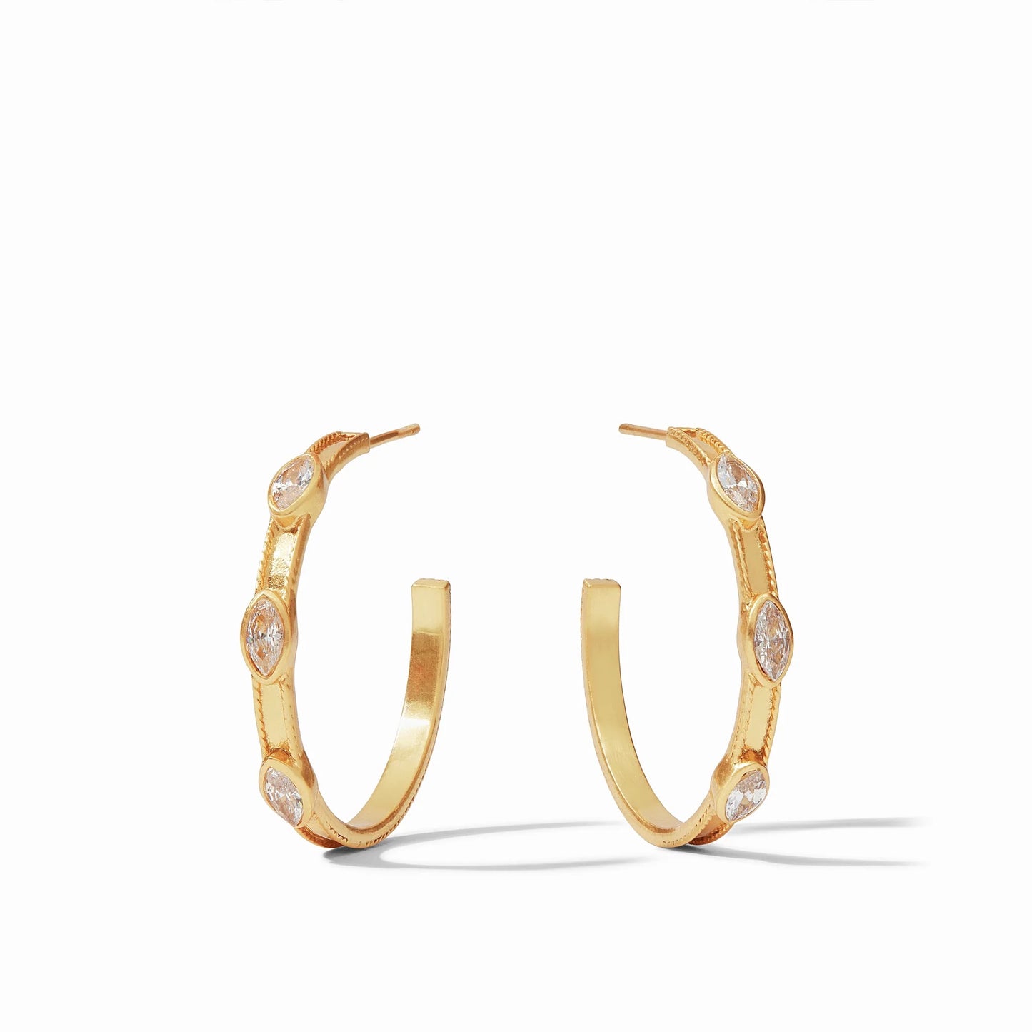 JULIE VOS - Monaco Hoop Medium Clear CZ - Findlay Rowe Designs