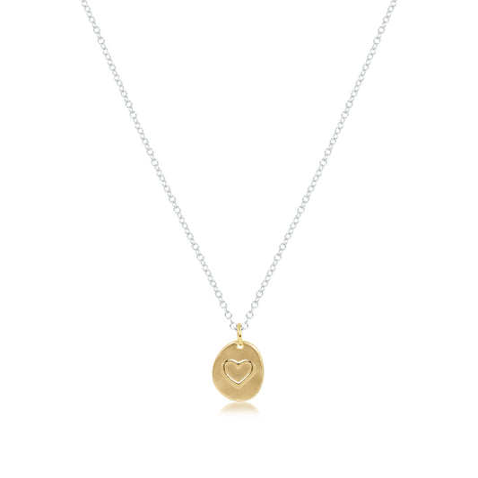 Enewton - 16" Necklace Sterling Mixed Metal - Inspire Love Small Gold Charm - Findlay Rowe Designs