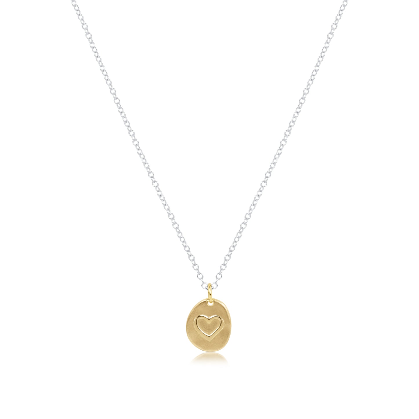 Enewton - 16" Necklace Sterling Mixed Metal - Inspire Love Small Gold Charm - Findlay Rowe Designs