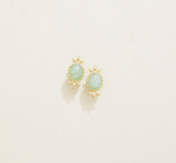 Spartina - Earrings - Nara Oval Stud Earrings Seafoam - Findlay Rowe
