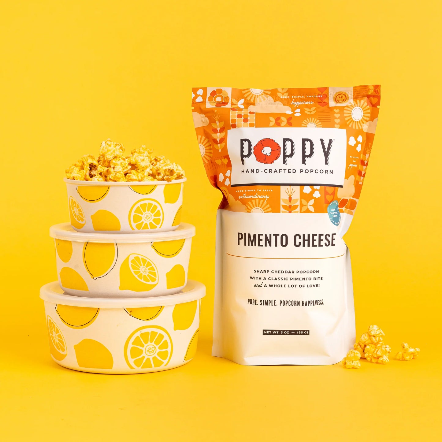 Poppy Popcorn - Pimento Cheese Market bag - Findlay Rowe Designs