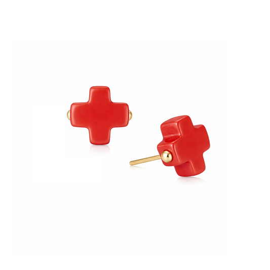 Enewton - earring - Signature Cross Studs - Red