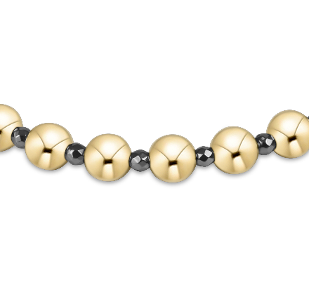 Enewton - Silver Faceted Hematite Grateful Pattern 5mm Bead Bracelet - Findlay Rowe Designs