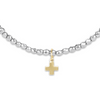 Enewton - Silver Faceted Hematite 2mm Bead Bracelet - Signature Cross Gold Charm - Findlay Rowe Designs