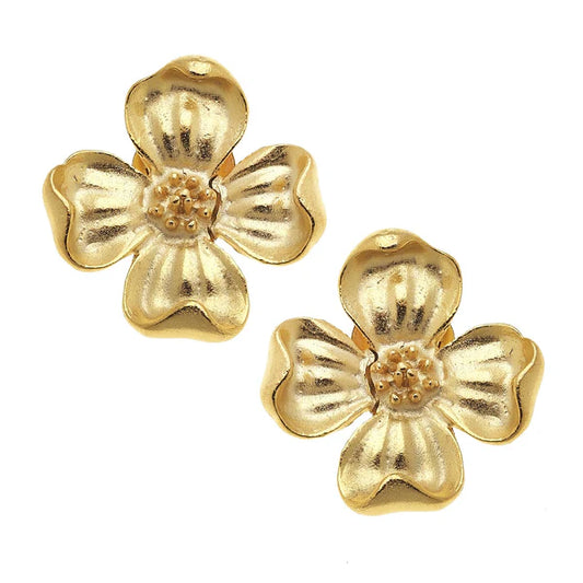Susan Shaw - Earrings - Dogwood Studs - Gold - Findlay Rowe Designs