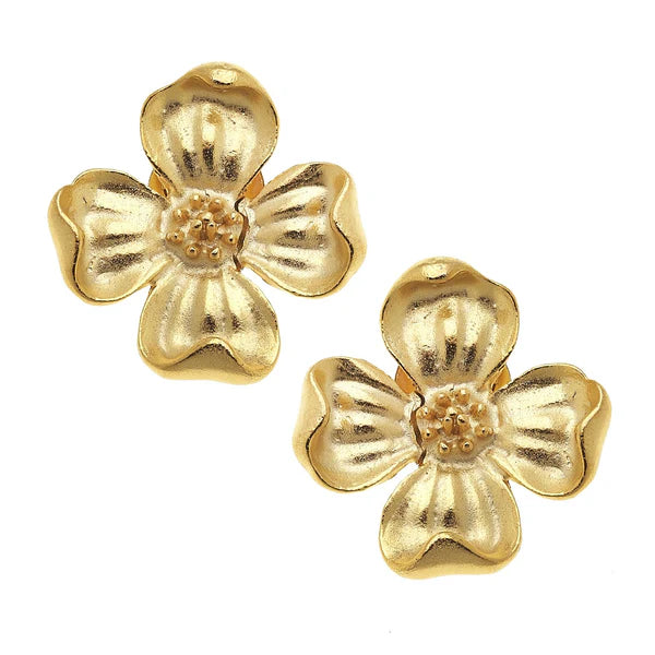 Susan Shaw - Earrings - Dogwood Studs - Gold - Findlay Rowe Designs
