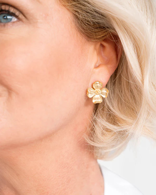 Susan Shaw - Earrings - Dogwood Studs - Gold - Findlay Rowe Designs