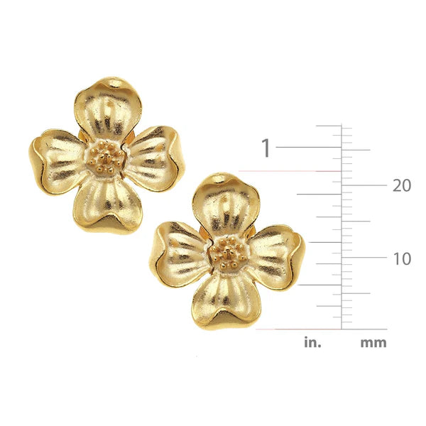 Susan Shaw - Earrings - Dogwood Studs - Gold - Findlay Rowe Designs