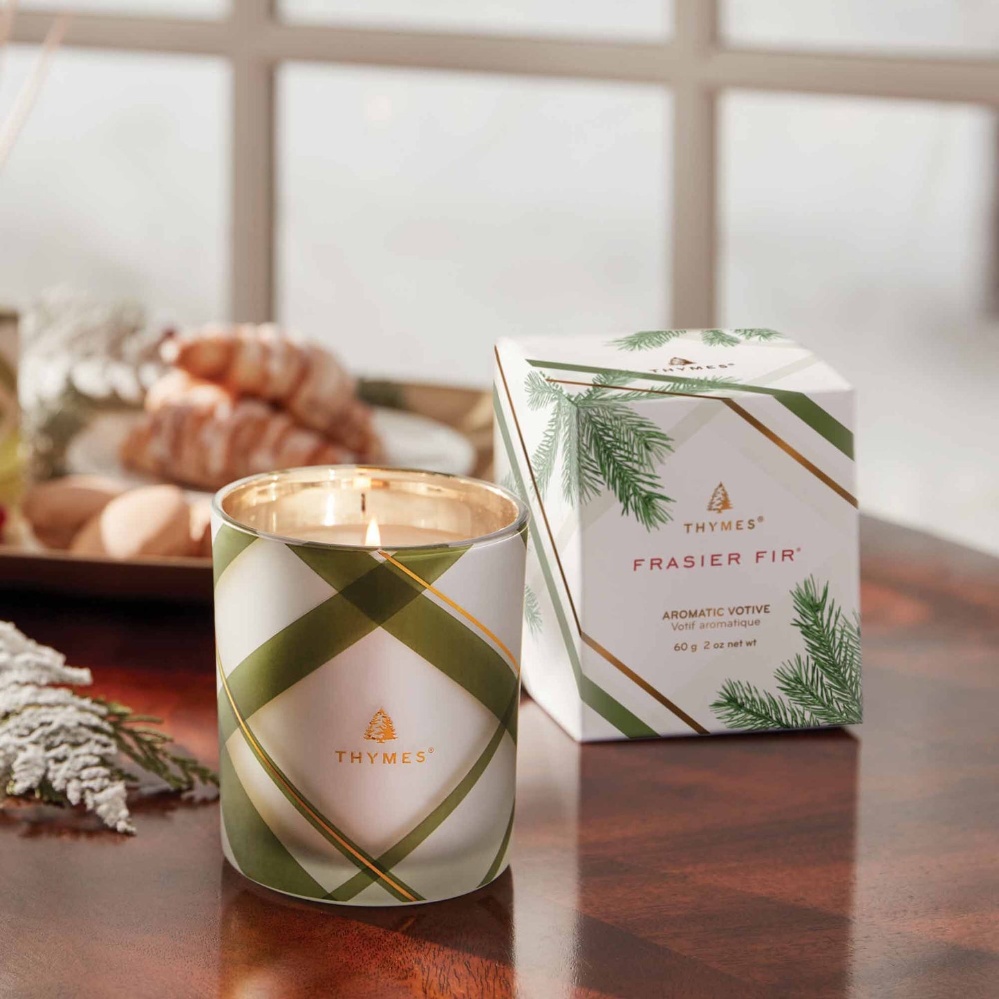 Frasier Fir - Votive Candle - Frosted Plaid - Findlay Rowe Designs