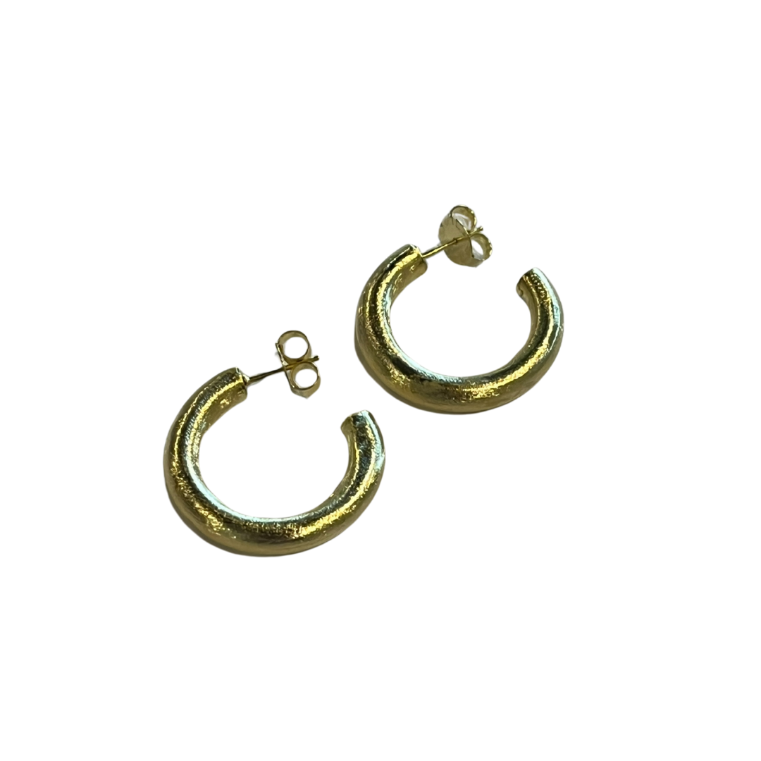 Sheila Fajl - Earrings - Pompei Hoops - Brushed Gold Plated - Findlay Rowe Designs