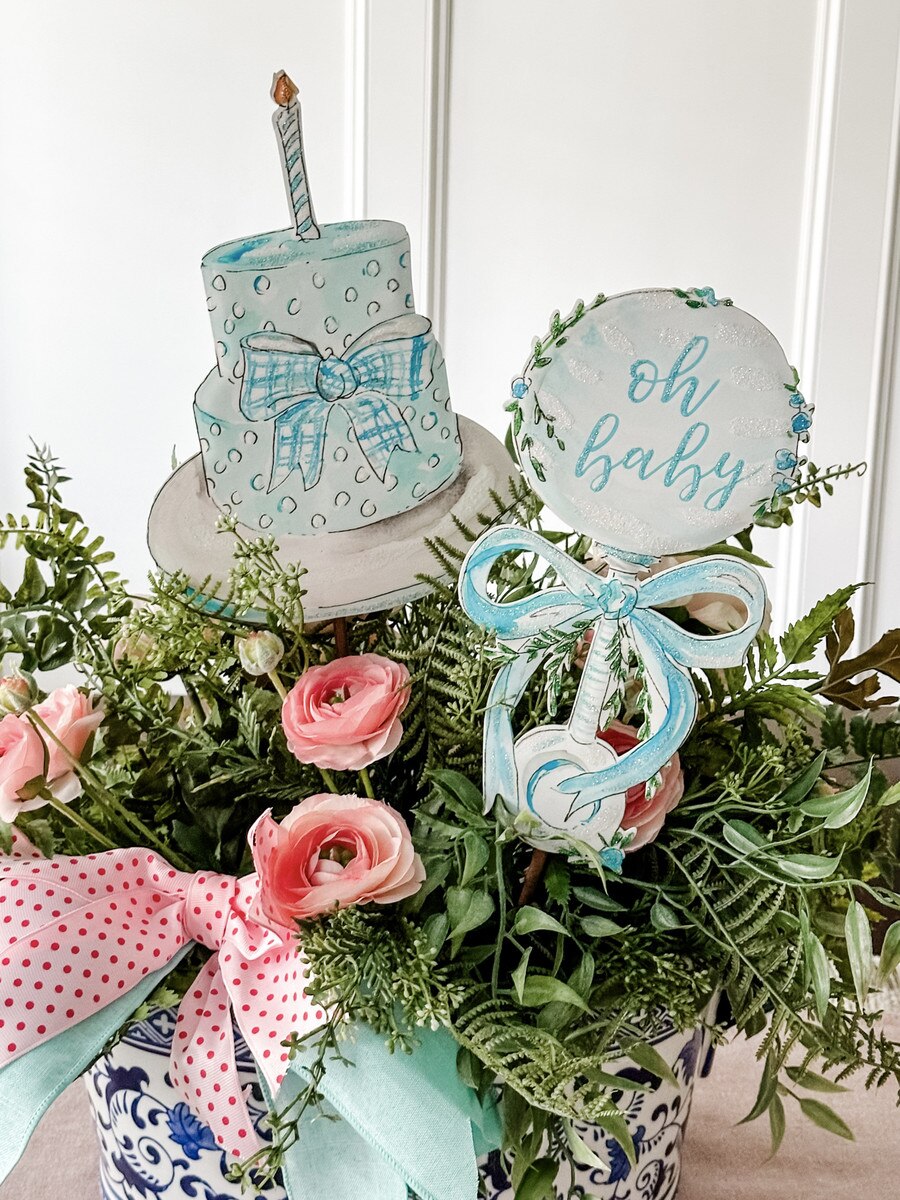 Rosanne Beck - Stake - Rattle Baby Boy - Findlay Rowe Designs