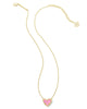 Kendra Scott - Necklace - Ari Heart Gold Pendant - Pink Iridescent Glitter Glass - Findlay Rowe Designs