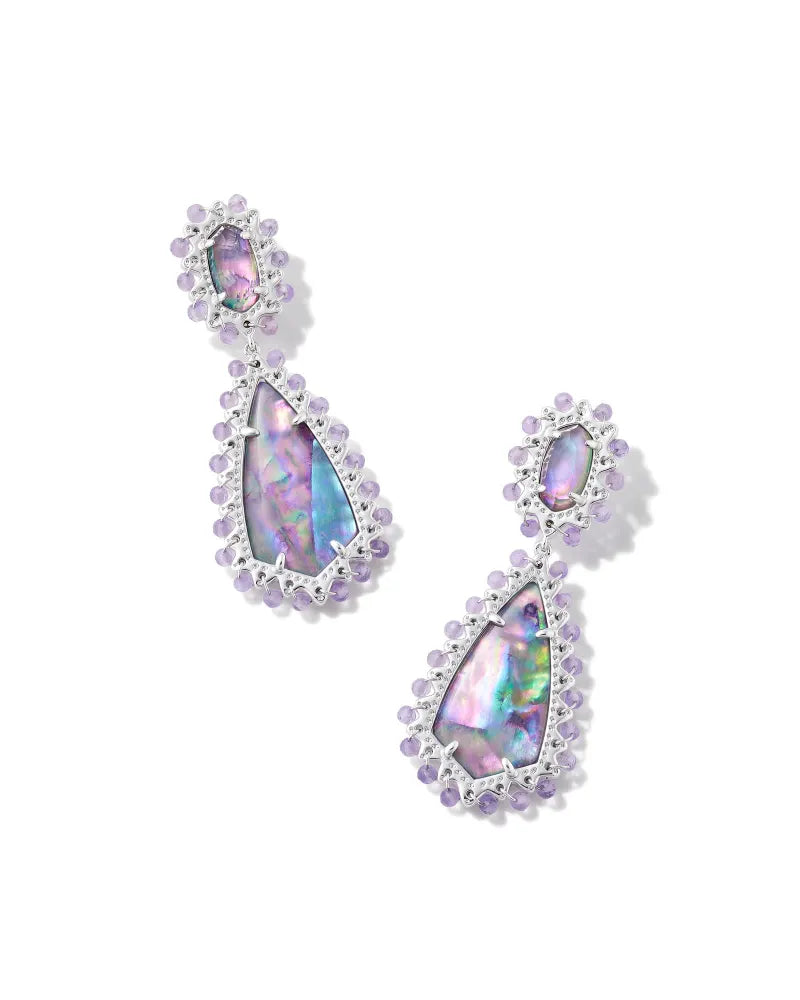 Clearance - Kendra Scott - Earring - Beaded Camry Silver Statement Earrings - Pastel Mix - Findlay Rowe Designs