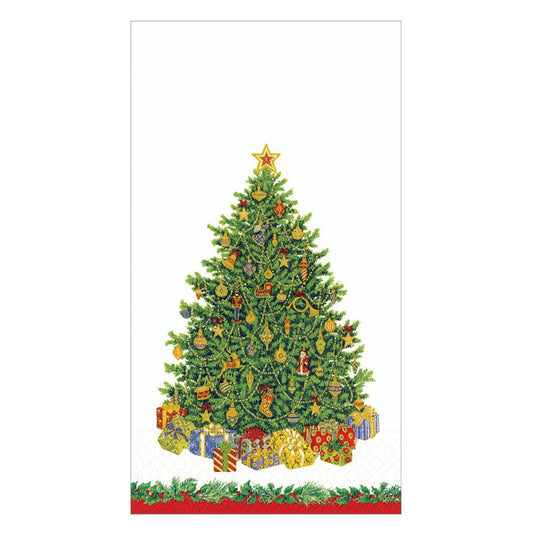 Caspari - Guest Towel Napkins - Christmas Tree