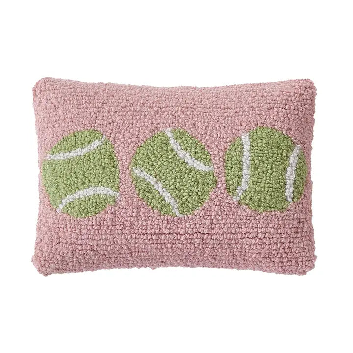 Pillow - Hooked Lumbar - Pink Tennis - Findlay Rowe Designs
