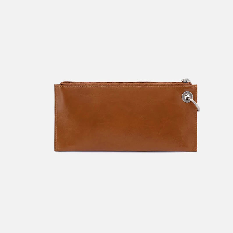 Vida Wristlet - Polished Leather - Truffle With Stitching - Findlay Rowe Designs