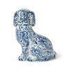 Objet d'Art - Staffordshire Dog - Chinoiserie Hand-Painted - Blue and White
