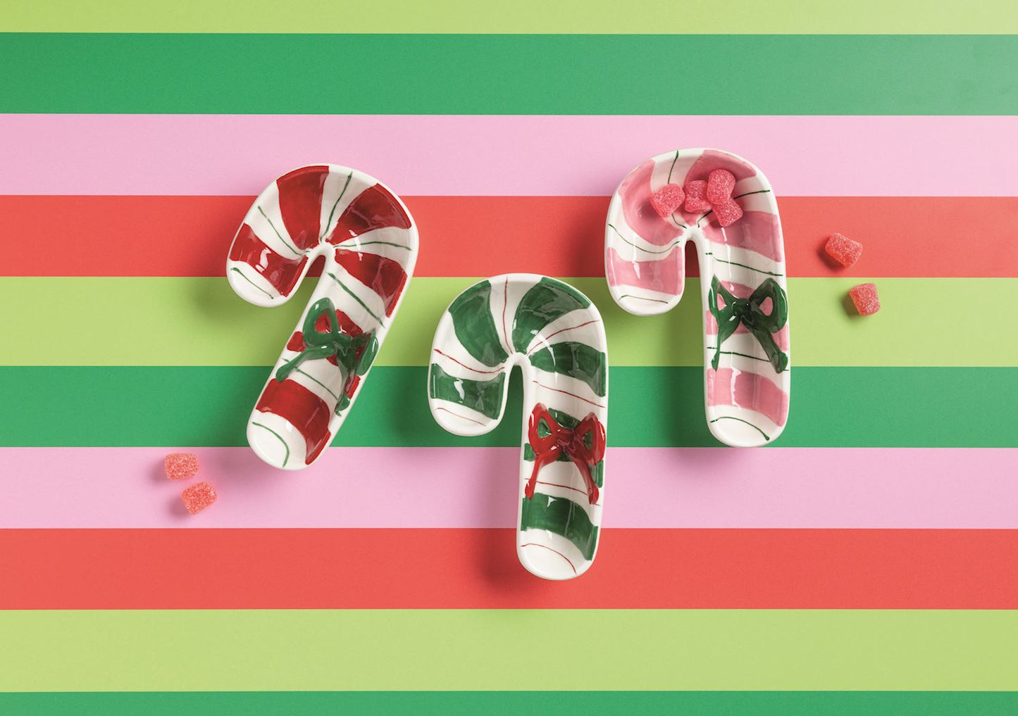 Mud Pie - Tidbit Bowl Candy Cane Shape - Assorted - Findlay Rowe Designs