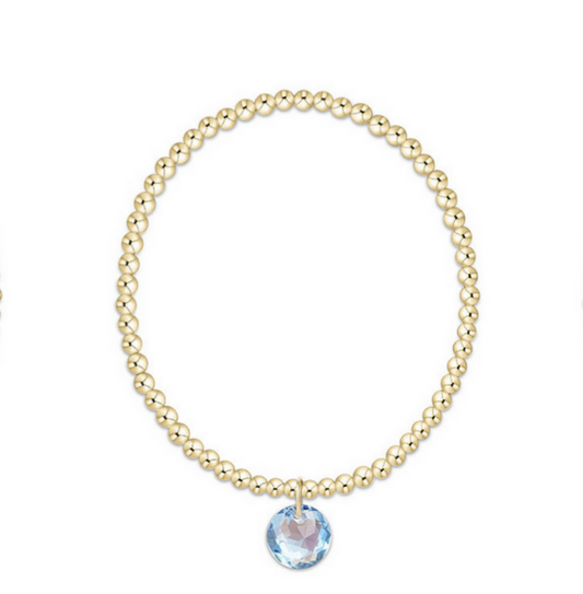 Enewton - Classic Gold 3mm Bracelet - Reflection Charm -March - Findlay Rowe Designs