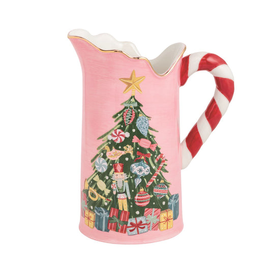 Mud Pie - Christmas Pitcher - Tree with Candy Cane Handle
