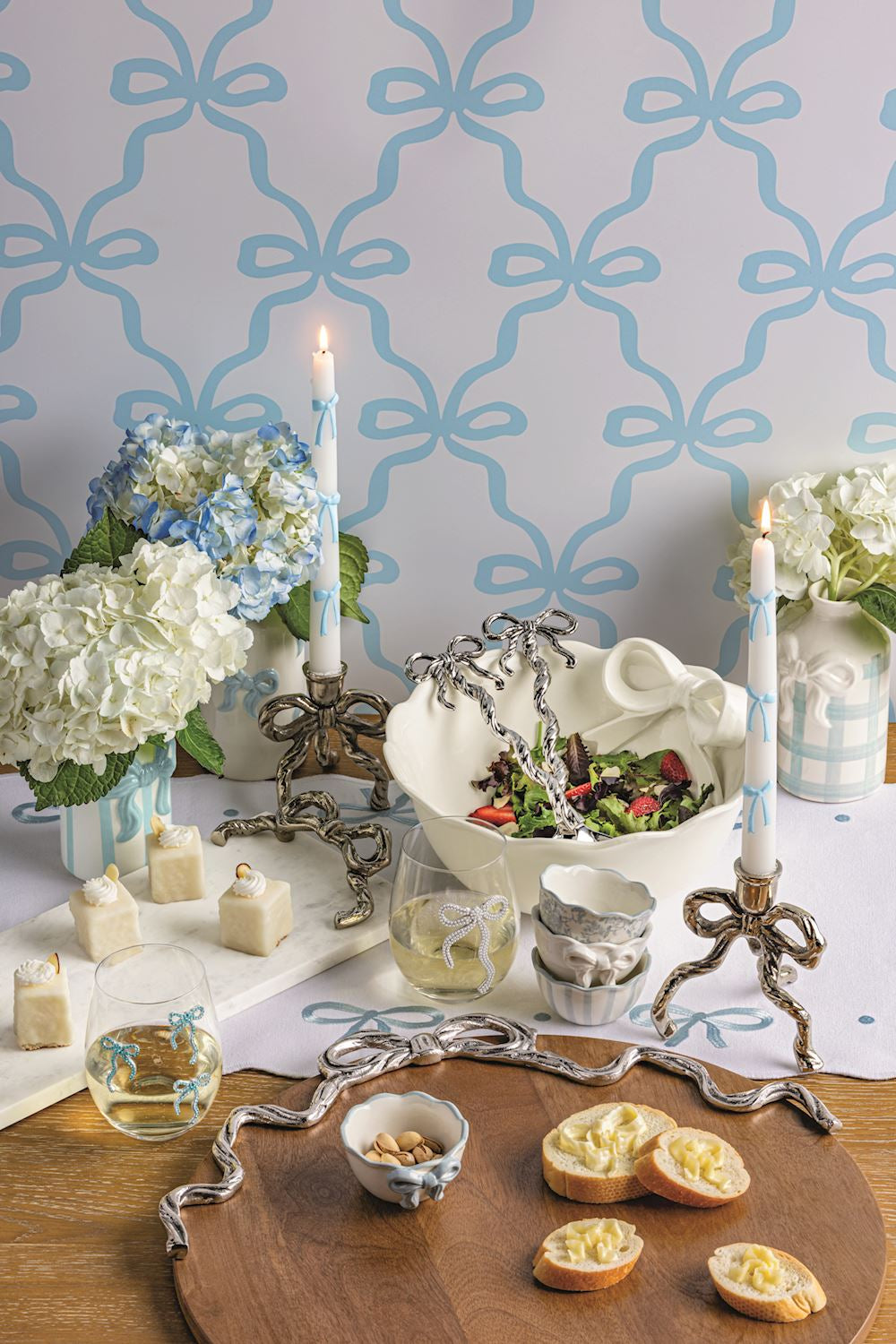 Mud Pie - Stemless Wine Glass - Beaded Bows - Findlay Rowe Designs