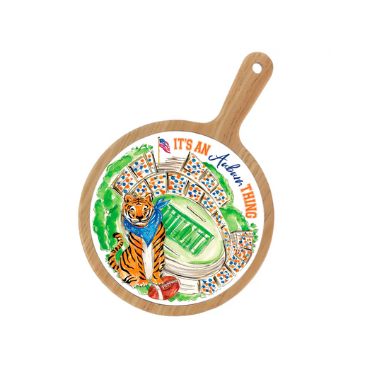 Rosanne Beck - Bamboo & Ceramic Cheese Board - Auburn Stadium - Findlay Rowe Designs