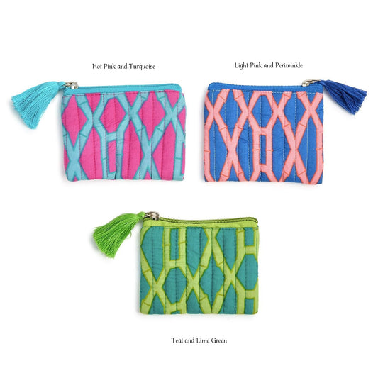 Coin Pouch - Preppy Printed Quilted - Findlay Rowe Designs