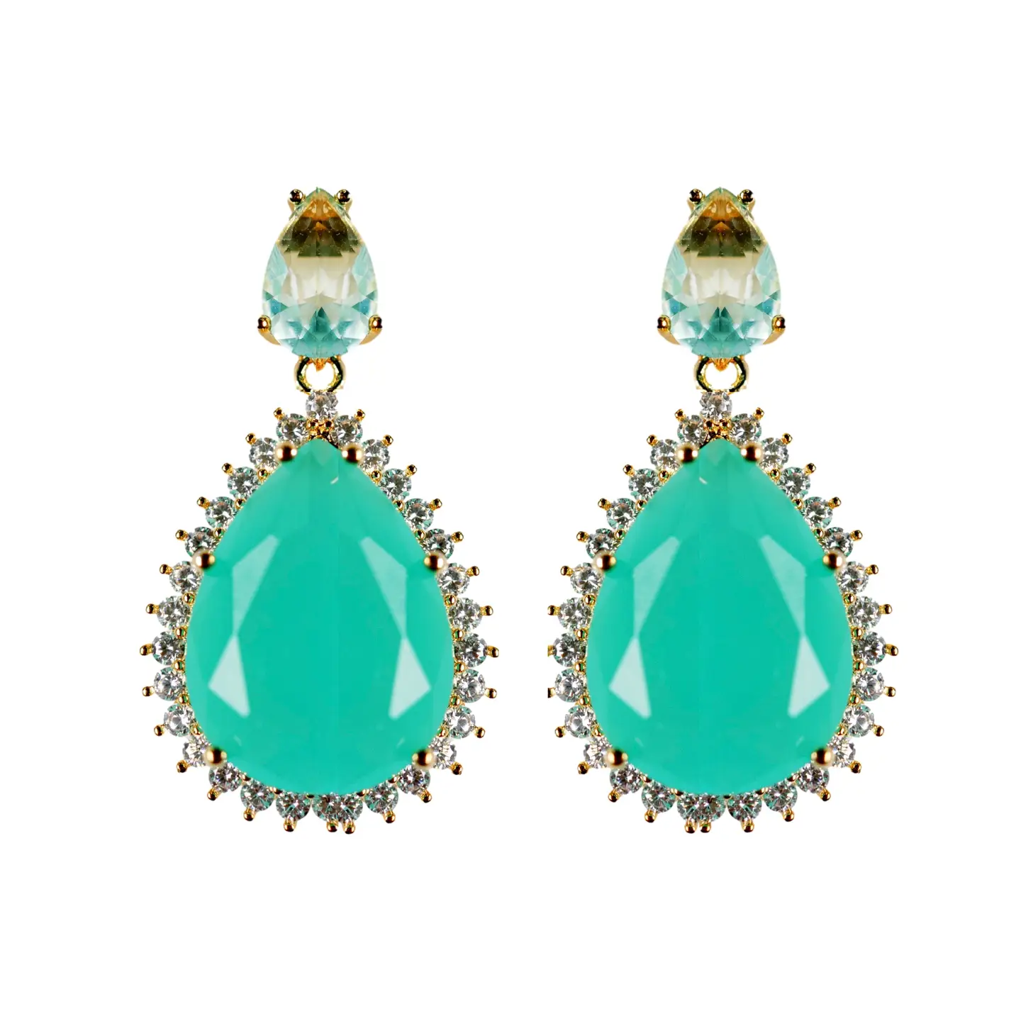 St Armands - Earring - Statement Turquoise Aquamarine Drop - Findlay Rowe Designs