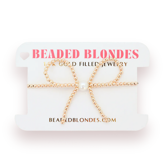 Beaded Blondes - Bracelet - Bow - Gold