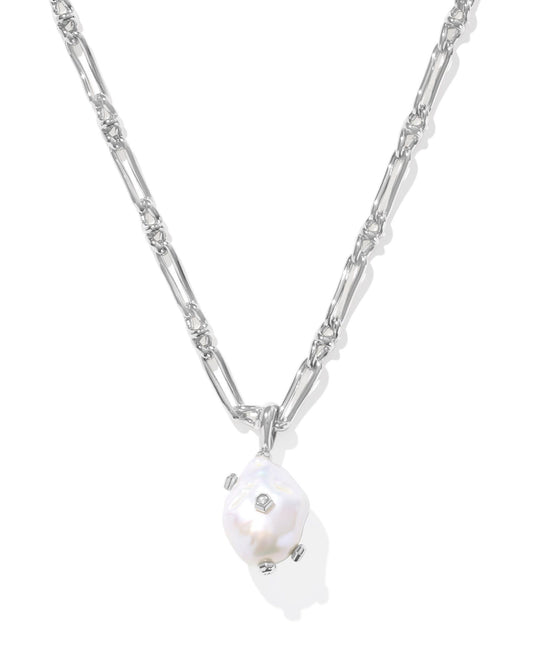 Kendra Scott - Necklace - Melody Silver Small Long Pendant - Freshwater Cultured Pearl - Findlay Rowe Designs