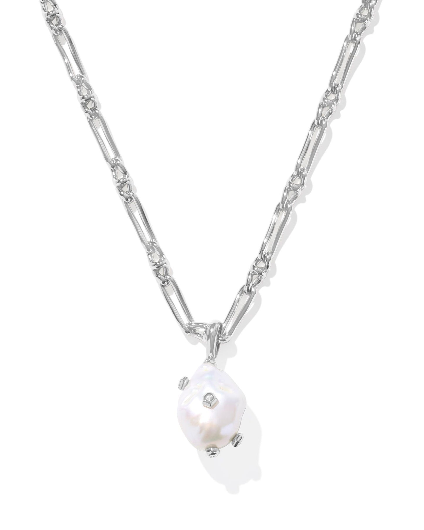 Kendra Scott - Necklace - Melody Silver Small Long Pendant - Freshwater Cultured Pearl - Findlay Rowe Designs