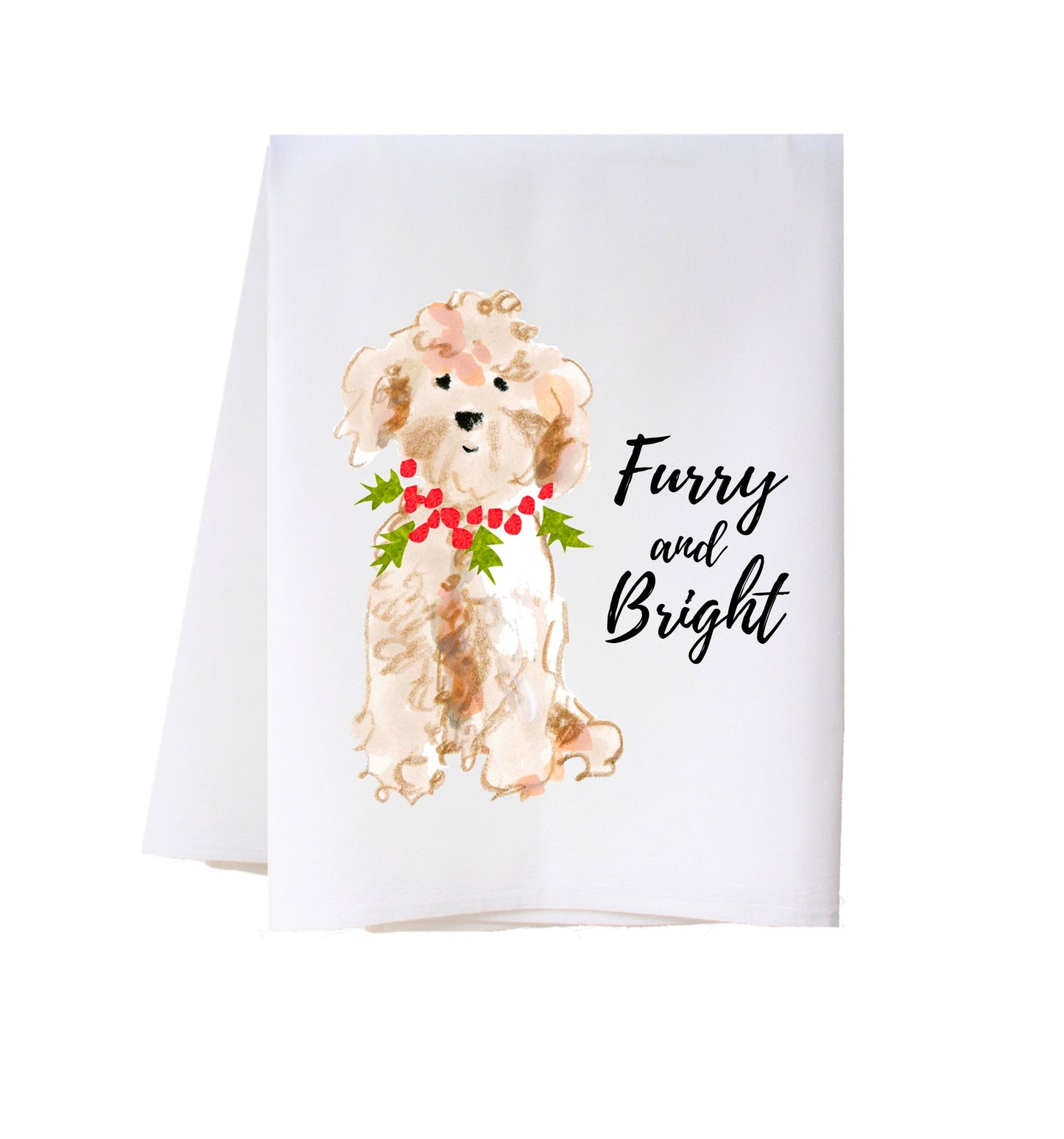 Cora and Pate - Towel - Christmas Dog