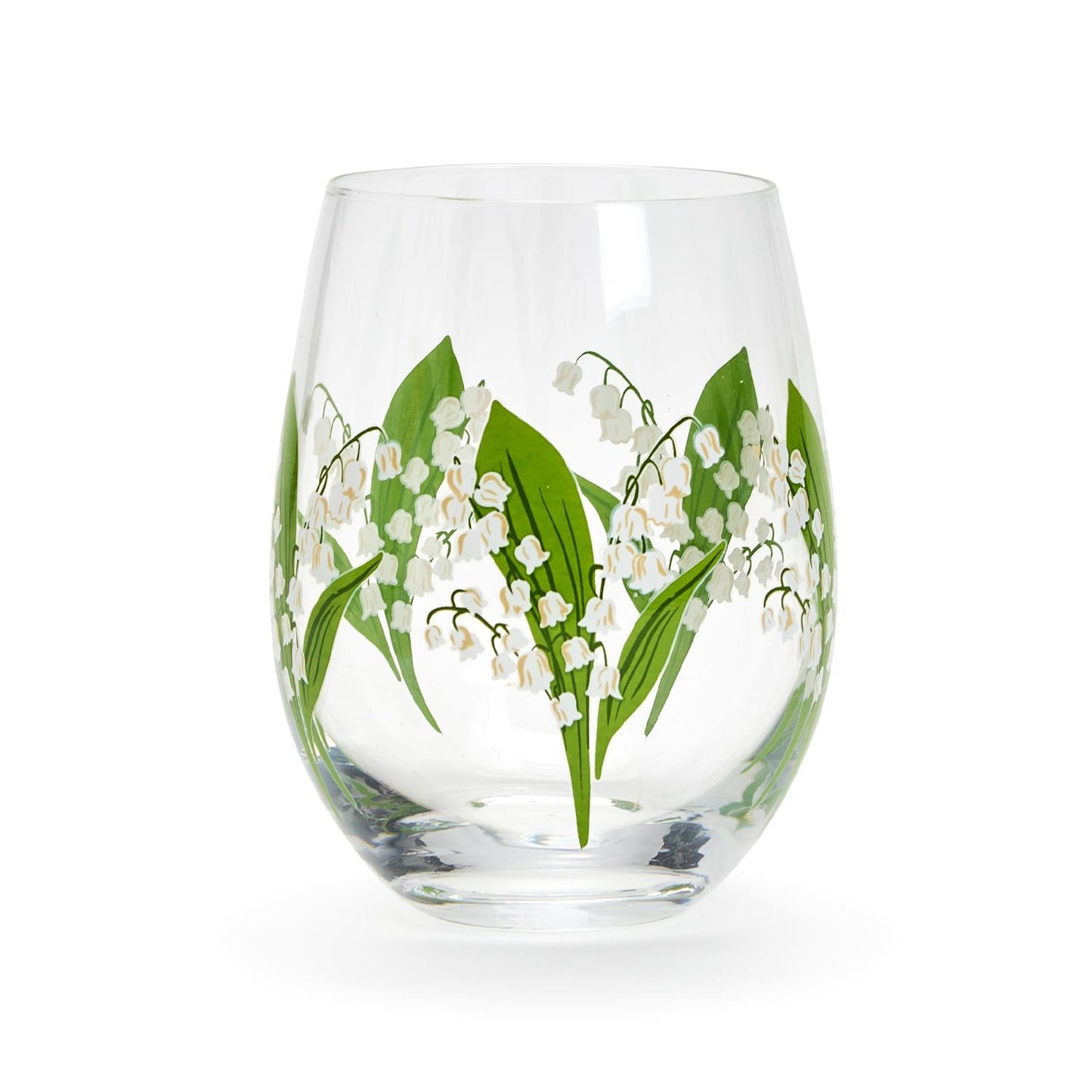 Two's Company- Lily of the Valley Stemless Wine Glass - Findlay Rowe Designs