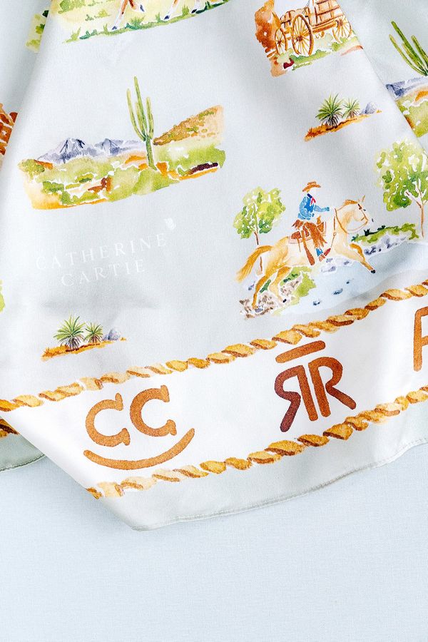 Catherine Cartie - Silk Scarf - Western Toile - Findlay Rowe Designs