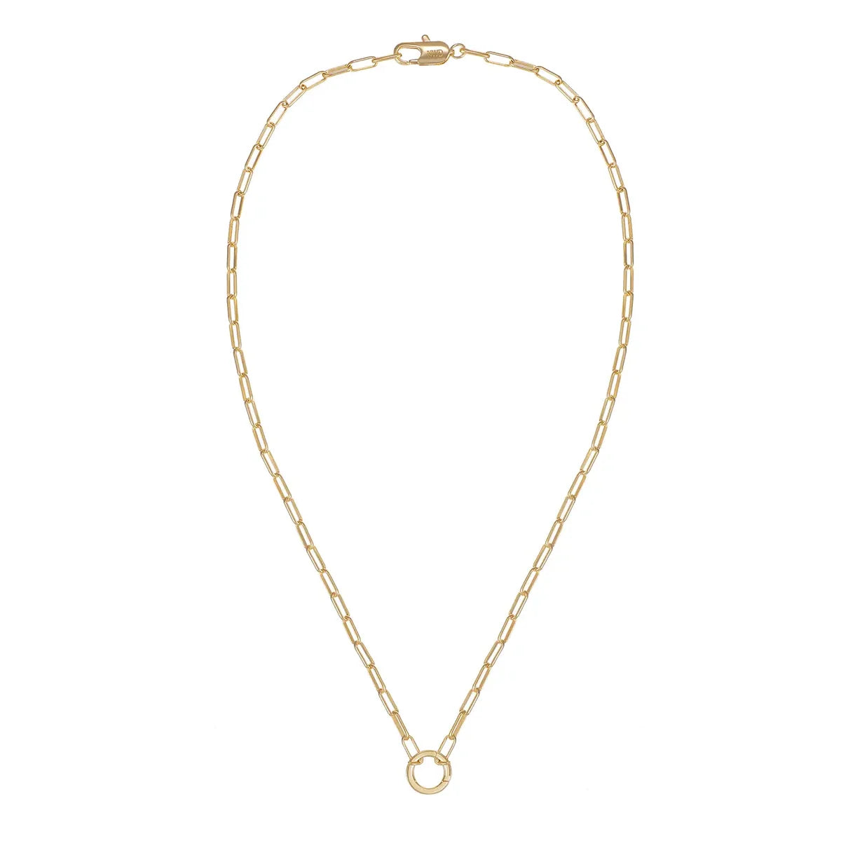 Natalie Wood - Necklace - Heritage Paperclip Charm Gold 18in
