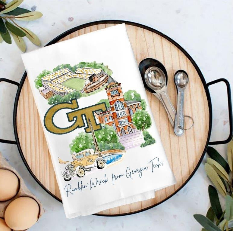 Valiant - Tea Towel - Collegiate Landmarks
