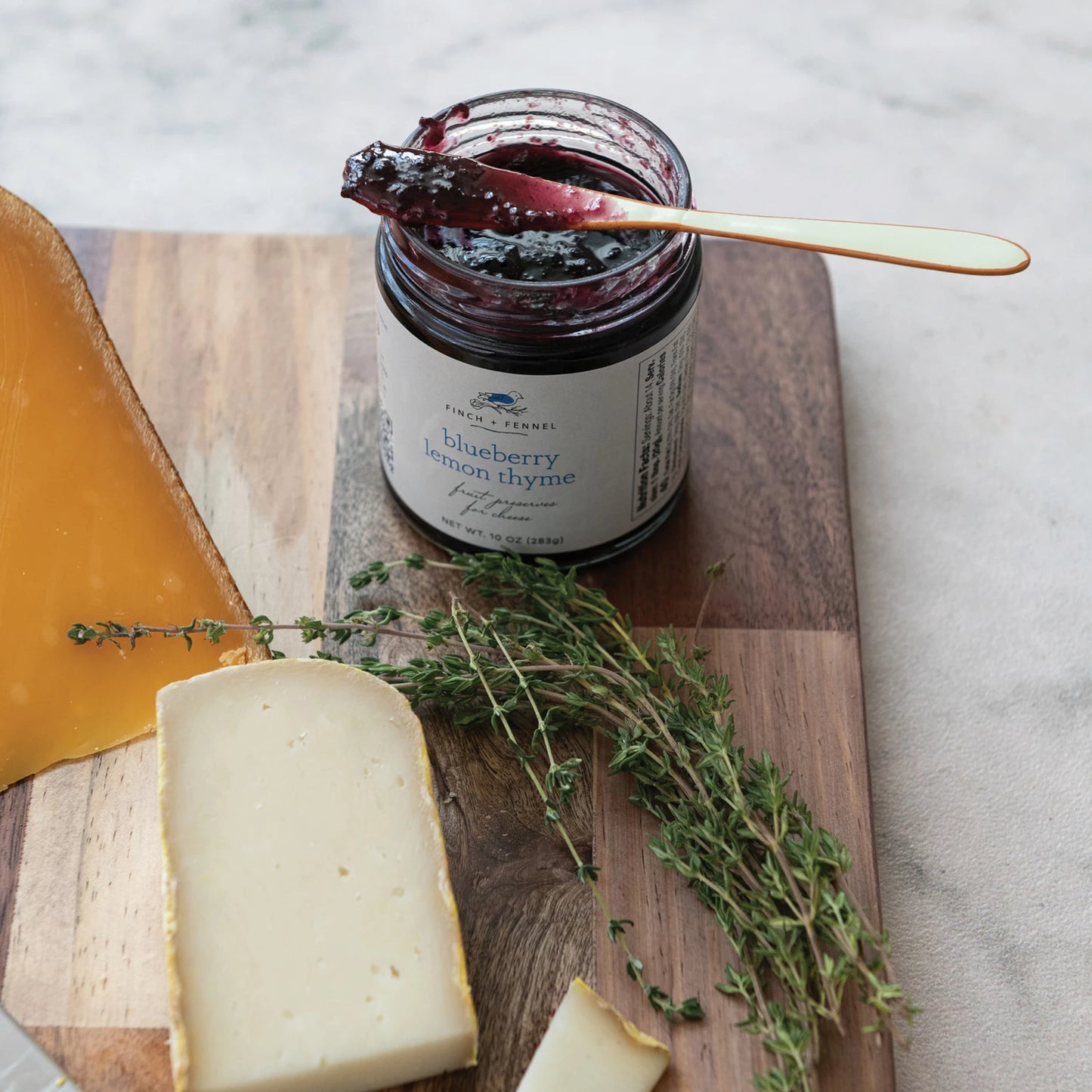 Finch and Fennel - Blueberry Lemon Thyme Fruit Preserves for Cheese - Findlay Rowe Designs