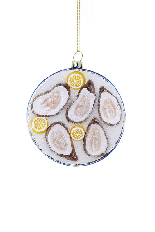 Cody Foster - Ornament - Plated Oyster On Ice- Blue