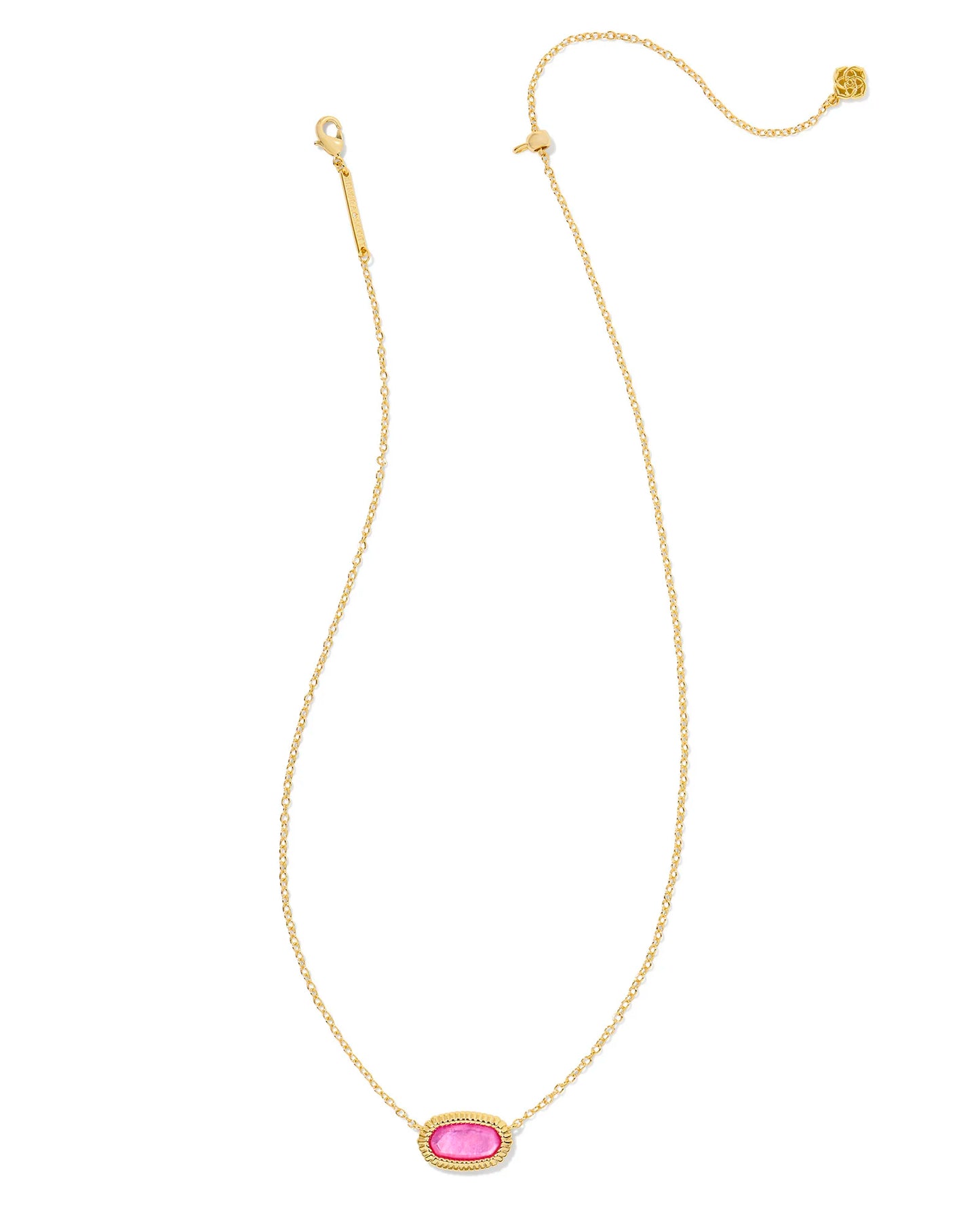 Kendra Scott - Elisa Gold Ridge Frame Short Pendant Necklace In Azalea Illusion - Findlay Rowe Designs