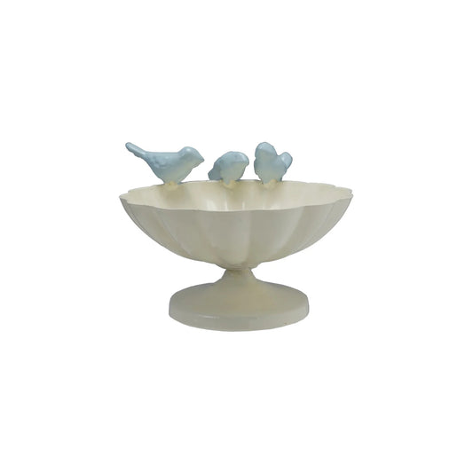 Bowl - Metal Scalloped -Blue Birds - Findlay Rowe Designs