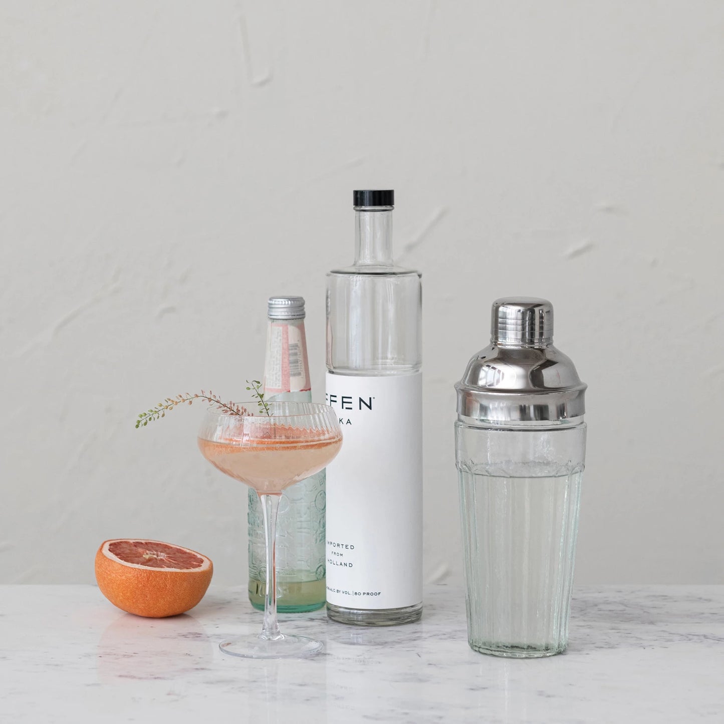 Glass Cocktail Shaker w/ Stainless Steel Top - Findlay Rowe Designs