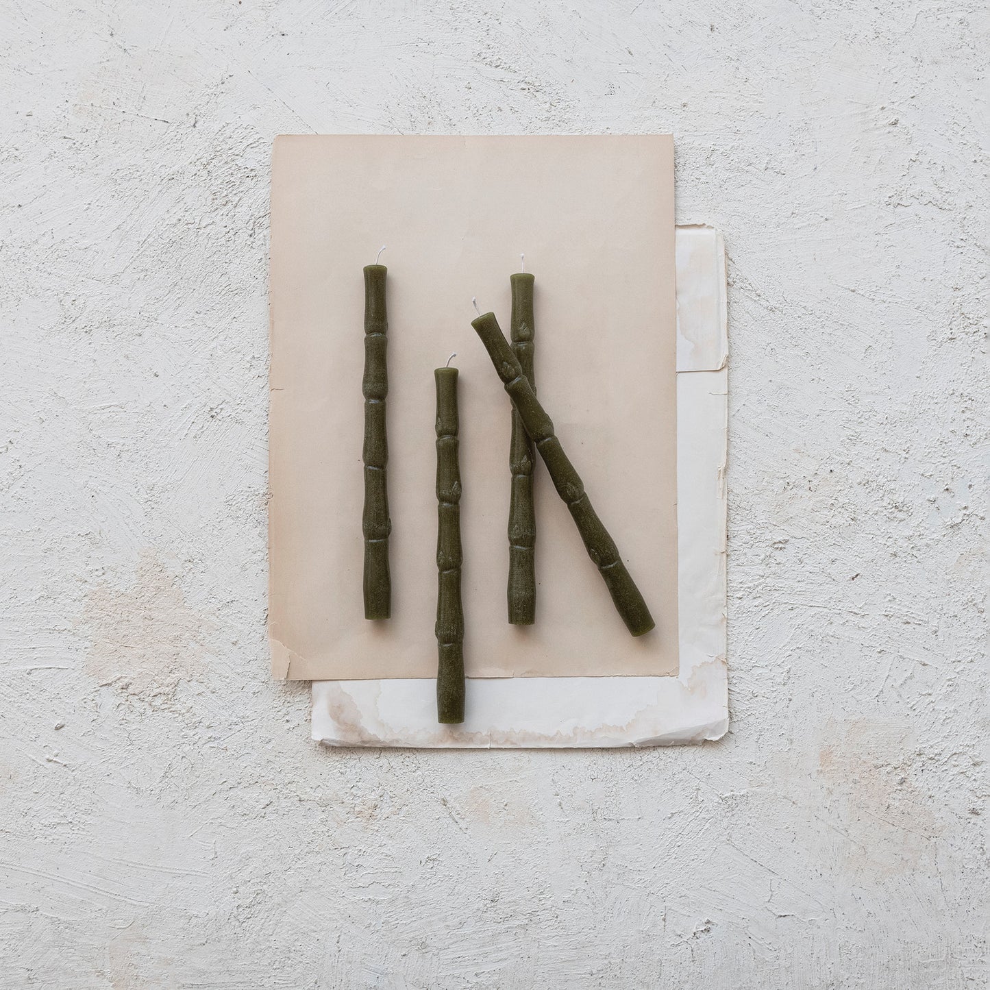 Candle - Taper - Bamboo Shaped Unscented - Set 2 - Findlay Rowe Designs