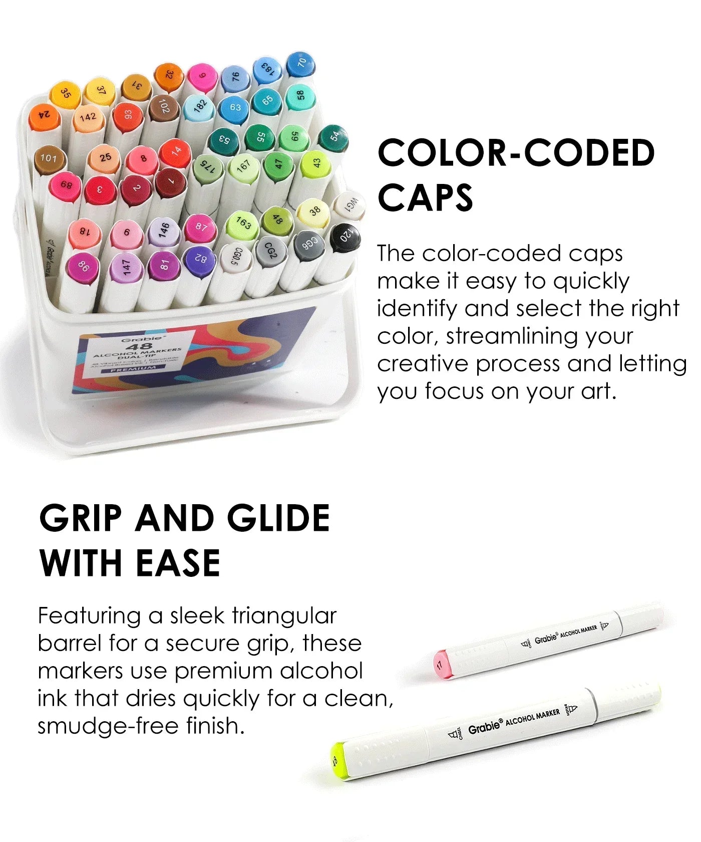 Grabie - Alcohol Markers Dual-Tip - Set 48