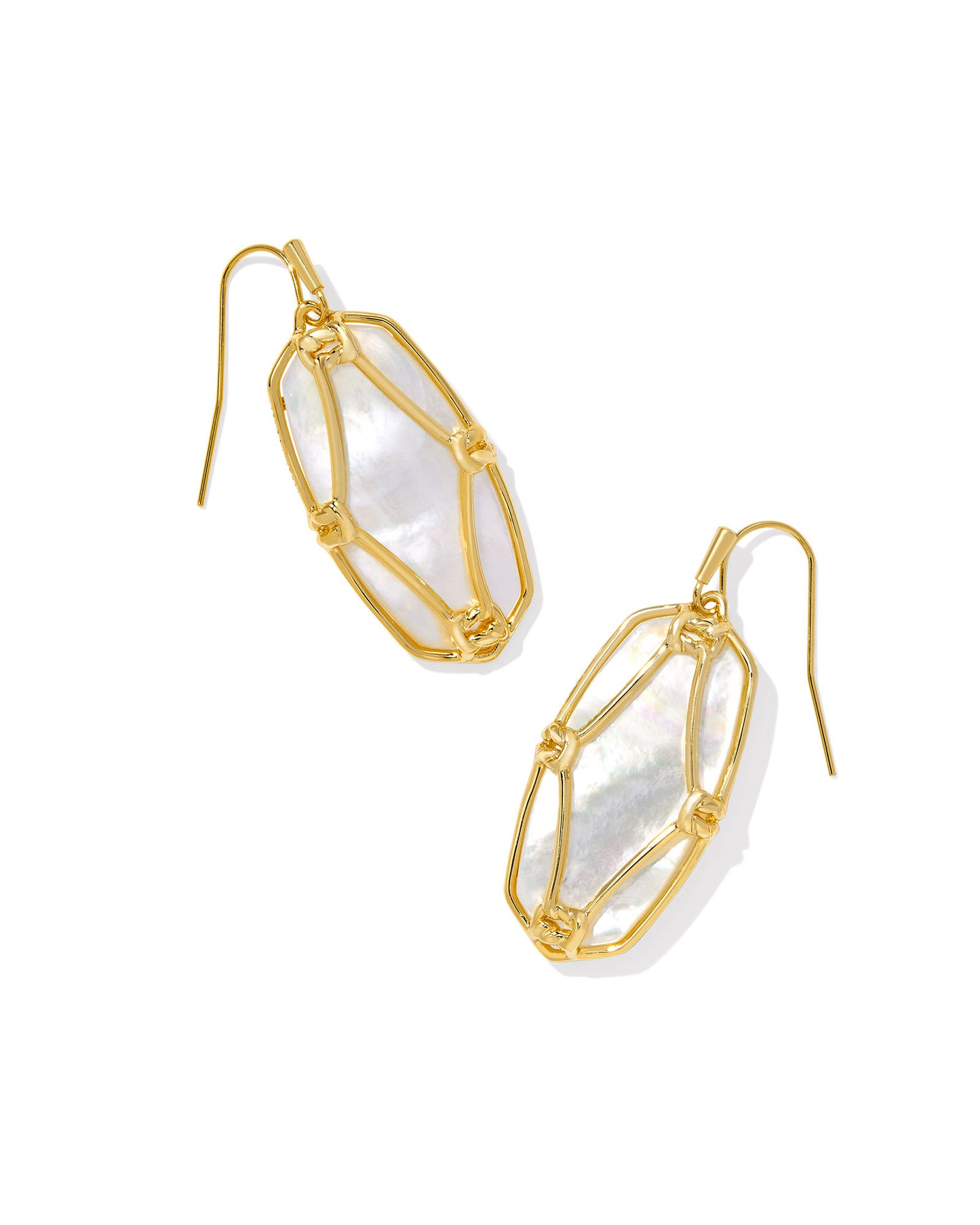 Kendra Scott - Earring - Elle Lattice Frame Gold Drop - Ivory Mother of Pearl - Findlay Rowe Designs